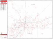 Amarillo <br /> Wall Map <br /> Zip Code <br /> Red Line Style 2025 Map