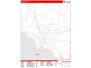 Brownsville <br /> Wall Map <br /> Zip Code <br /> Red Line Style 2025 Map