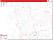 Cedar Park <br /> Wall Map <br /> Zip Code <br /> Red Line Style 2025 Map