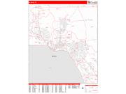 El Paso <br /> Wall Map <br /> Zip Code <br /> Red Line Style 2025 Map