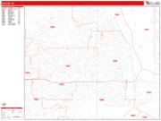 Euless <br /> Wall Map <br /> Zip Code <br /> Red Line Style 2025 Map