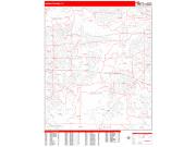 Grand Prairie <br /> Wall Map <br /> Zip Code <br /> Red Line Style 2025 Map