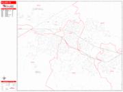 Killeen <br /> Wall Map <br /> Zip Code <br /> Red Line Style 2025 Map