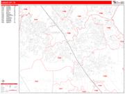 League City <br /> Wall Map <br /> Zip Code <br /> Red Line Style 2025 Map