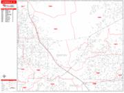 Lewisville <br /> Wall Map <br /> Zip Code <br /> Red Line Style 2025 Map