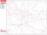 Longview <br /> Wall Map <br /> Zip Code <br /> Red Line Style 2025 Map