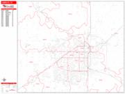 Lubbock <br /> Wall Map <br /> Zip Code <br /> Red Line Style 2025 Map