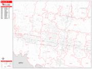 McAllen <br /> Wall Map <br /> Zip Code <br /> Red Line Style 2025 Map