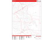 Mesquite <br /> Wall Map <br /> Zip Code <br /> Red Line Style 2025 Map