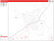 New Braunfels <br /> Wall Map <br /> Zip Code <br /> Red Line Style 2025 Map