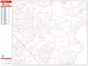 Pasadena <br /> Wall Map <br /> Zip Code <br /> Red Line Style 2025 Map