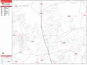 Round Rock <br /> Wall Map <br /> Zip Code <br /> Red Line Style 2025 Map