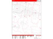 San Marcos <br /> Wall Map <br /> Zip Code <br /> Red Line Style 2025 Map