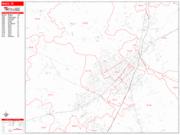 Waco <br /> Wall Map <br /> Zip Code <br /> Red Line Style 2025 Map