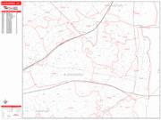Alexandria <br /> Wall Map <br /> Zip Code <br /> Red Line Style 2025 Map