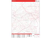 Arlington <br /> Wall Map <br /> Zip Code <br /> Red Line Style 2025 Map
