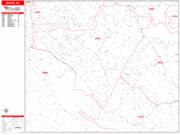 Burke <br /> Wall Map <br /> Zip Code <br /> Red Line Style 2025 Map