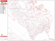 Hampton <br /> Wall Map <br /> Zip Code <br /> Red Line Style 2025 Map