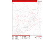 Lynchburg <br /> Wall Map <br /> Zip Code <br /> Red Line Style 2025 Map