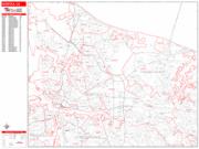 Norfolk <br /> Wall Map <br /> Zip Code <br /> Red Line Style 2025 Map