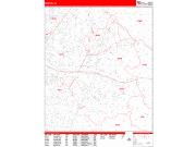 Reston <br /> Wall Map <br /> Zip Code <br /> Red Line Style 2025 Map