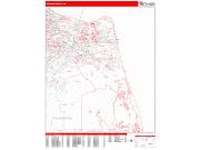 Virginia Beach <br /> Wall Map <br /> Zip Code <br /> Red Line Style 2025 Map
