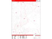 Auburn <br /> Wall Map <br /> Zip Code <br /> Red Line Style 2025 Map