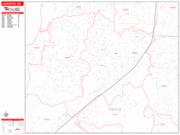 Lakewood <br /> Wall Map <br /> Zip Code <br /> Red Line Style 2025 Map