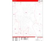 Redmond <br /> Wall Map <br /> Zip Code <br /> Red Line Style 2025 Map