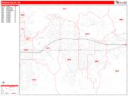 Spokane Valley <br /> Wall Map <br /> Zip Code <br /> Red Line Style 2025 Map