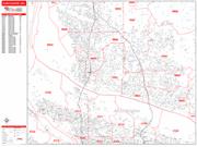 Vancouver <br /> Wall Map <br /> Zip Code <br /> Red Line Style 2025 Map
