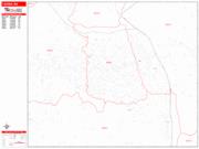 Yakima <br /> Wall Map <br /> Zip Code <br /> Red Line Style 2025 Map
