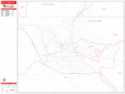 Eau Claire <br /> Wall Map <br /> Zip Code <br /> Red Line Style 2025 Map