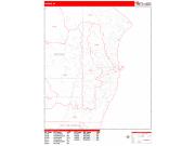 Racine <br /> Wall Map <br /> Zip Code <br /> Red Line Style 2025 Map
