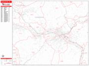 Charleston <br /> Wall Map <br /> Zip Code <br /> Red Line Style 2025 Map