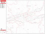 Huntington <br /> Wall Map <br /> Zip Code <br /> Red Line Style 2025 Map