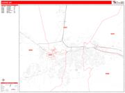 Casper <br /> Wall Map <br /> Zip Code <br /> Red Line Style 2025 Map
