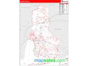 Baldwin County, AL <br /> Wall Map <br /> Zip Code <br /> Red Line Style 2025 Map