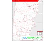Choctaw County, AL <br /> Wall Map <br /> Zip Code <br /> Red Line Style 2025 Map