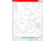Coffee County, AL <br /> Wall Map <br /> Zip Code <br /> Red Line Style 2025 Map
