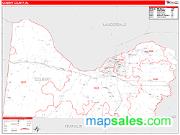 Colbert County, AL <br /> Wall Map <br /> Zip Code <br /> Red Line Style 2025 Map