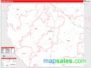 Coosa County, AL <br /> Wall Map <br /> Zip Code <br /> Red Line Style 2025 Map
