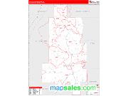 Crenshaw County, AL <br /> Wall Map <br /> Zip Code <br /> Red Line Style 2025 Map