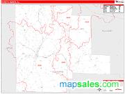 Fayette County, AL <br /> Wall Map <br /> Zip Code <br /> Red Line Style 2025 Map