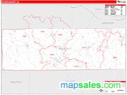 Geneva County, AL <br /> Wall Map <br /> Zip Code <br /> Red Line Style 2025 Map