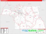 Houston County, AL <br /> Wall Map <br /> Zip Code <br /> Red Line Style 2025 Map