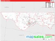 Lauderdale County, AL <br /> Wall Map <br /> Zip Code <br /> Red Line Style 2025 Map