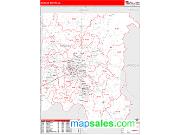 Madison County, AL <br /> Wall Map <br /> Zip Code <br /> Red Line Style 2025 Map