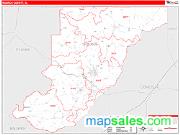 Monroe County, AL <br /> Wall Map <br /> Zip Code <br /> Red Line Style 2025 Map