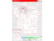 Montgomery County, AL <br /> Wall Map <br /> Zip Code <br /> Red Line Style 2025 Map